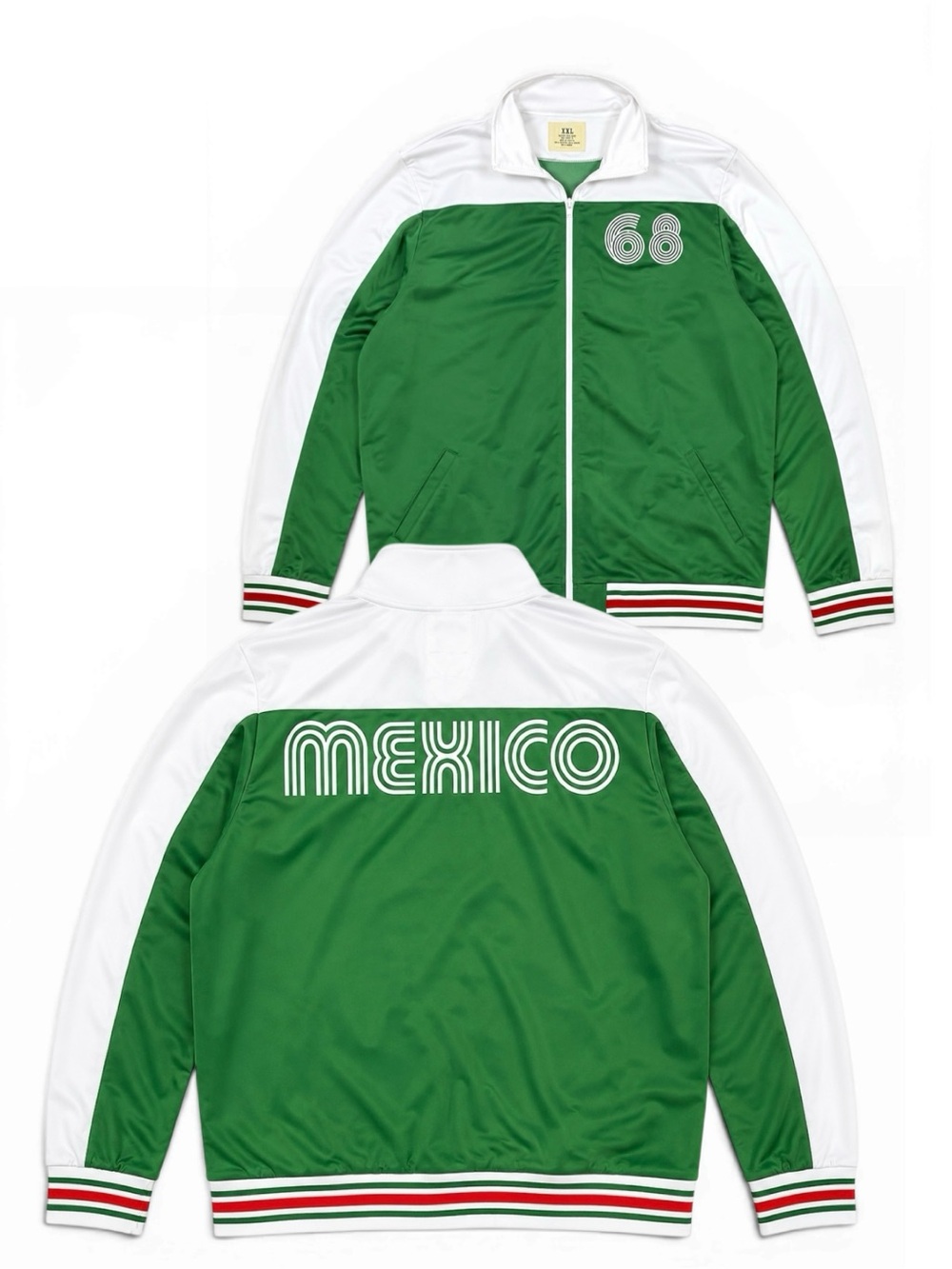 Mexico 68 Retro Track Jacket Olympics Full Zip Striped Jacket